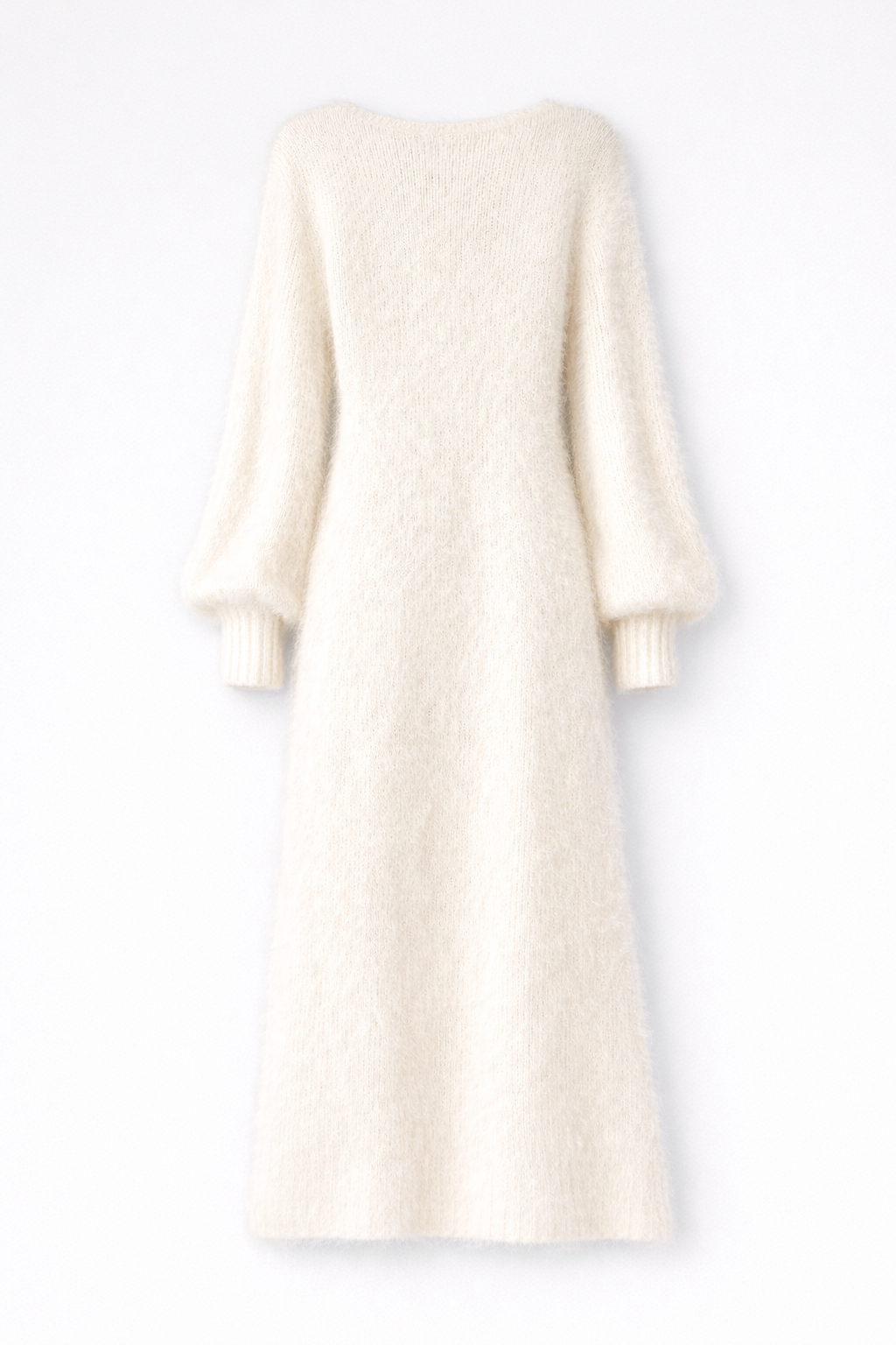 Céleste | Robe longue en maille duveteuse