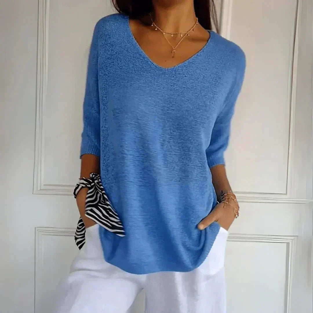 Noelia | Pull léger décontracté à col en V