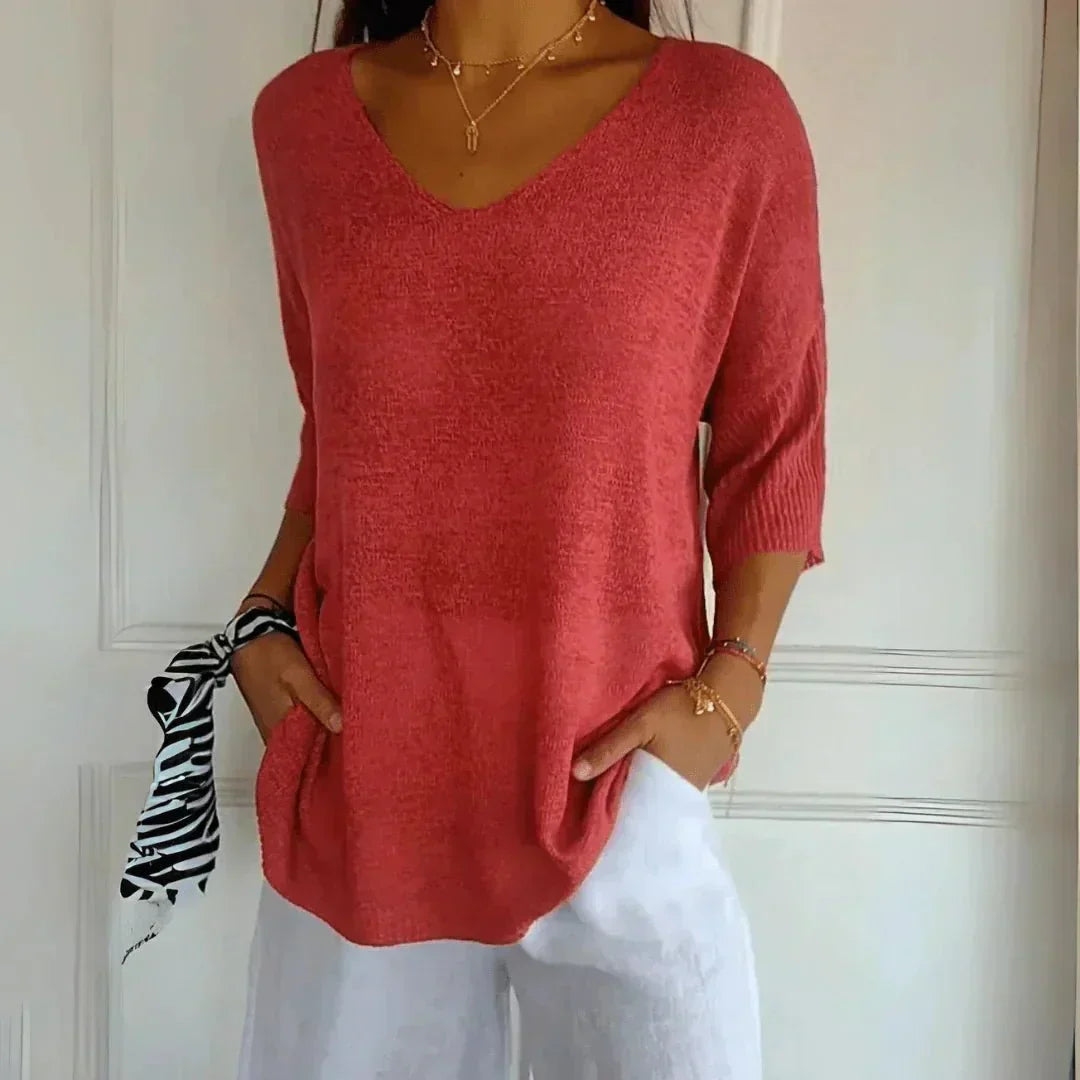 Noelia | Pull léger décontracté à col en V