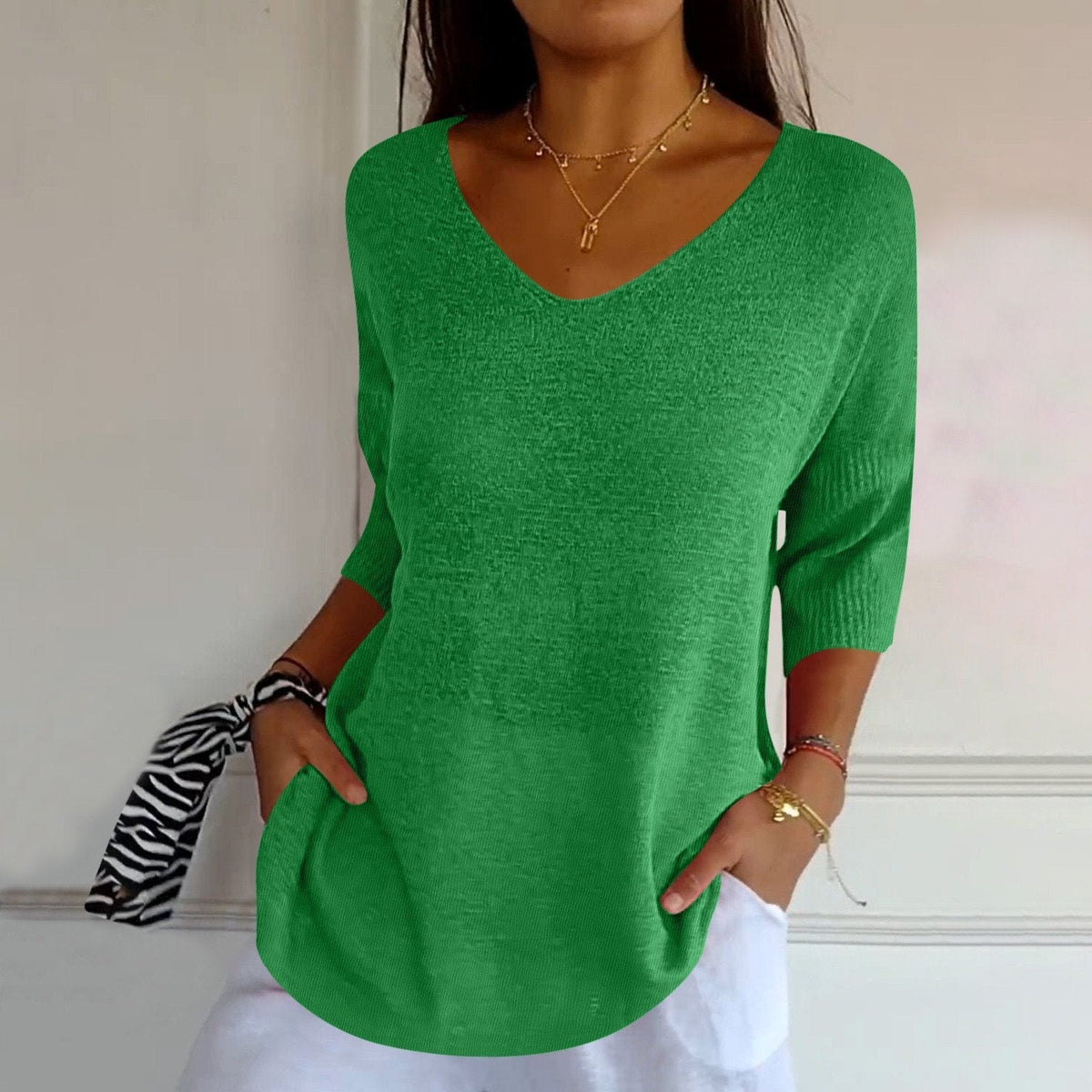 Noelia | Pull léger décontracté à col en V