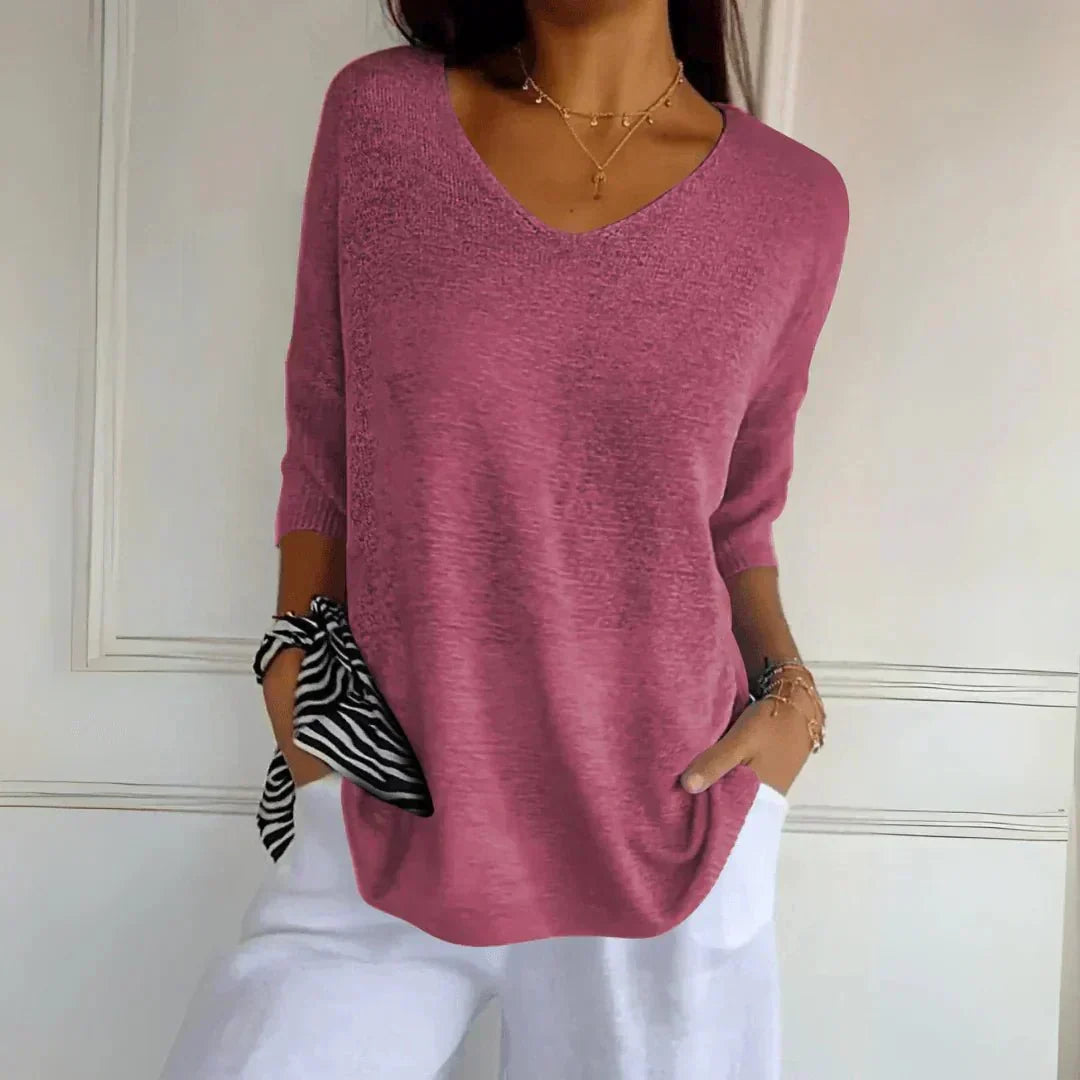 Noelia | Pull léger décontracté à col en V