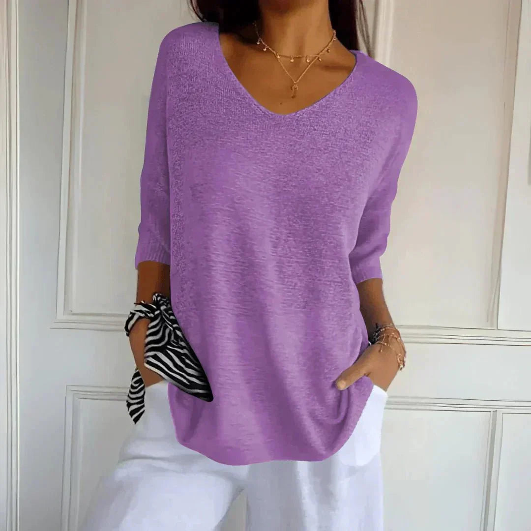 Noelia | Pull léger décontracté à col en V