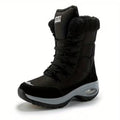 Bottes de neige mi-mollet à lacets avec manchette en fausse fourrure pour femme