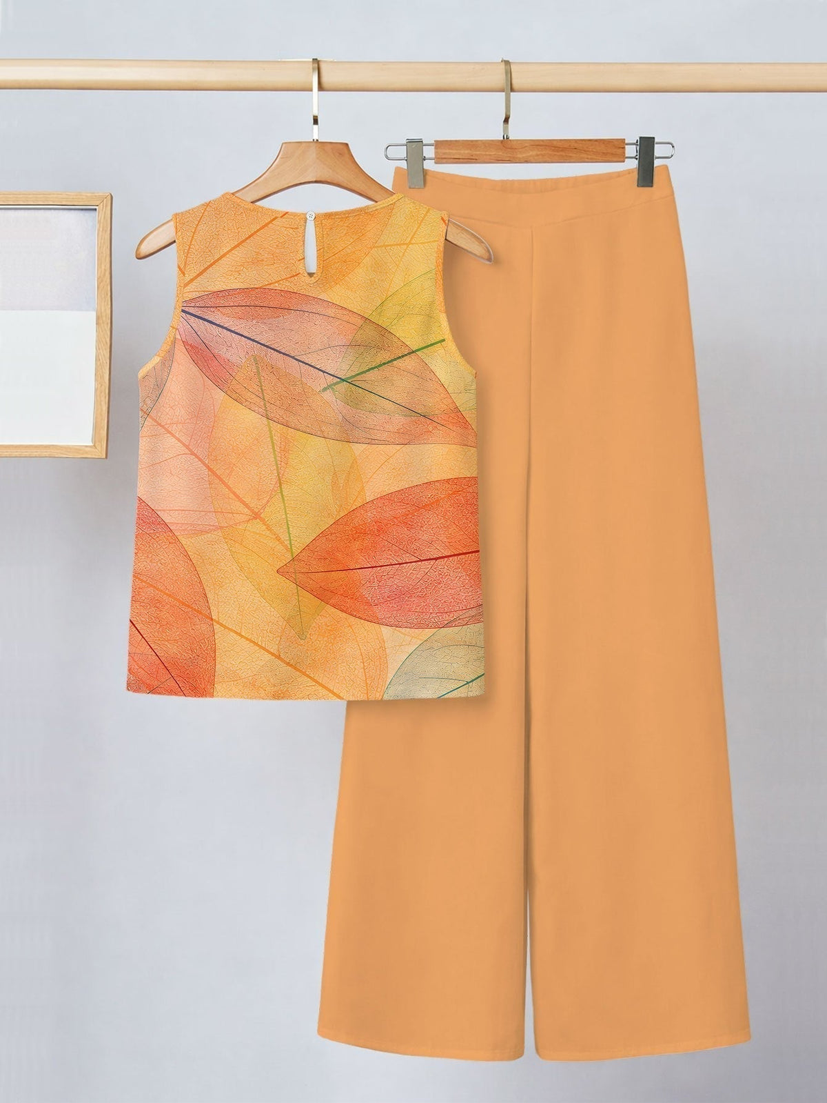 Ambre | Ensemble deux pièces à imprimé feuilles