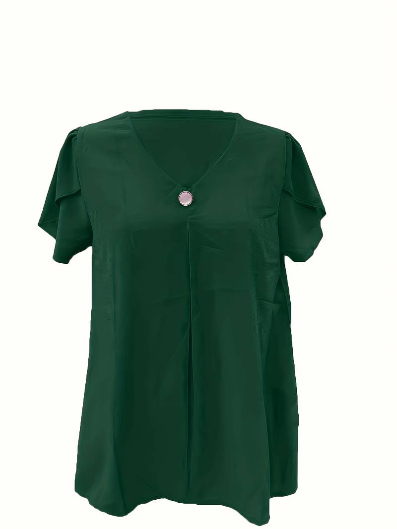 Basha | Blouse à manches courtes à volants avec un seul bouton