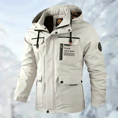 Men’s Hooded Lightweight Packable Rain Jacket