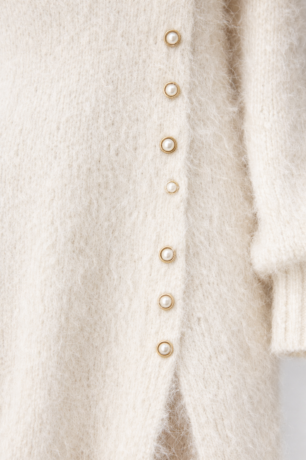 Céleste | Robe longue en maille duveteuse