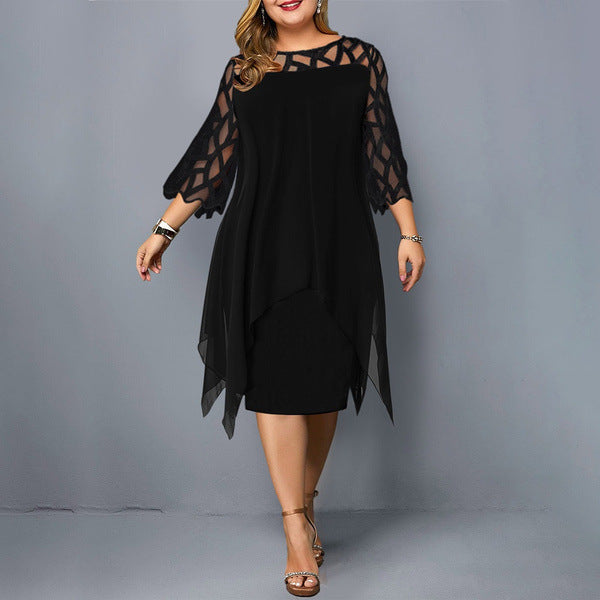 Vivienne | Robe élégante avec superposition en mesh