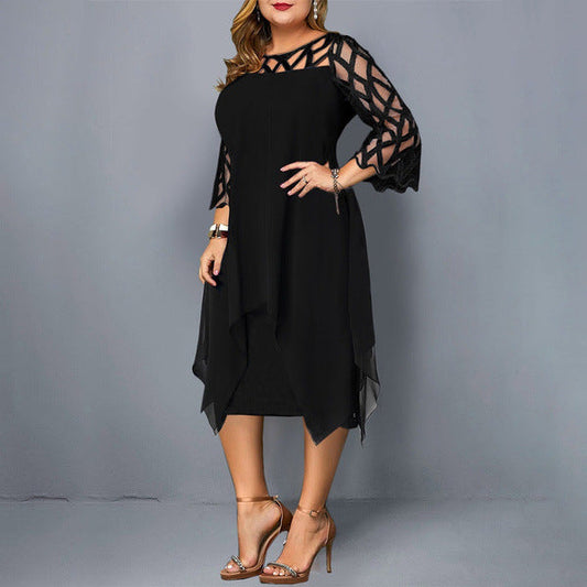 Vivienne | Robe élégante avec superposition en mesh
