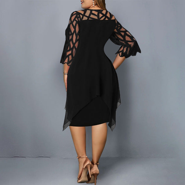 Vivienne | Robe élégante avec superposition en mesh