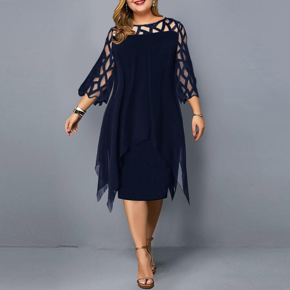 Vivienne | Robe élégante avec superposition en mesh