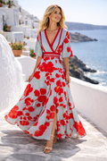 Valeria | Robe longue portefeuille à imprimé floral