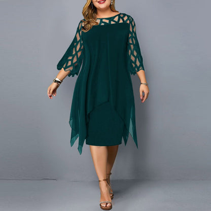 Vivienne | Robe élégante avec superposition en mesh