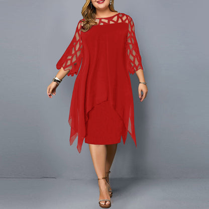 Vivienne | Robe élégante avec superposition en mesh