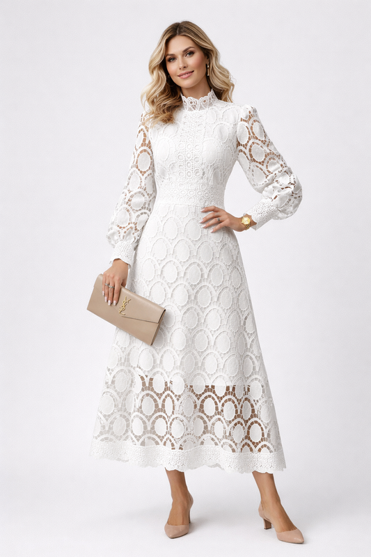 Valerie | Robe midi élégante en dentelle