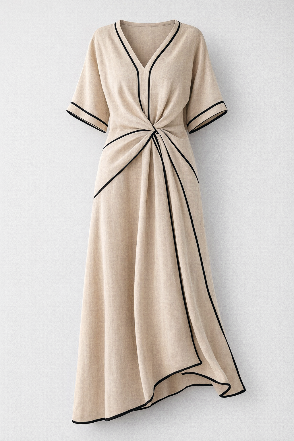 Elena | Robe midi à détails noués