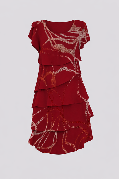 Sabrina | Robe en mousseline de soie superposée