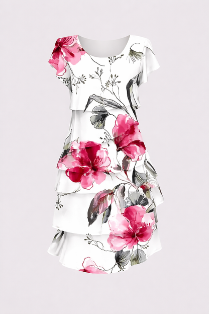 Sabrina | Robe en mousseline de soie superposée