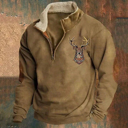 Men’s Warm Deer Pattern Knit Sweater