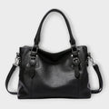 Sac bandoulière noir pour femme, doublé en microfibre
