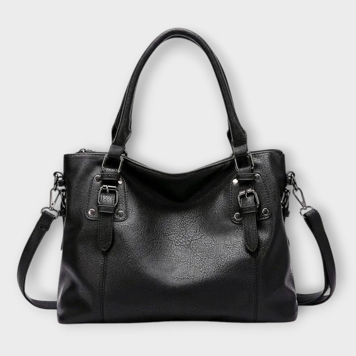 Sac bandoulière noir pour femme, doublé en microfibre