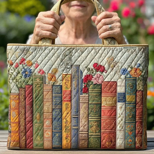 Sac fourre-tout matelassé - Bibliothèque enchantée