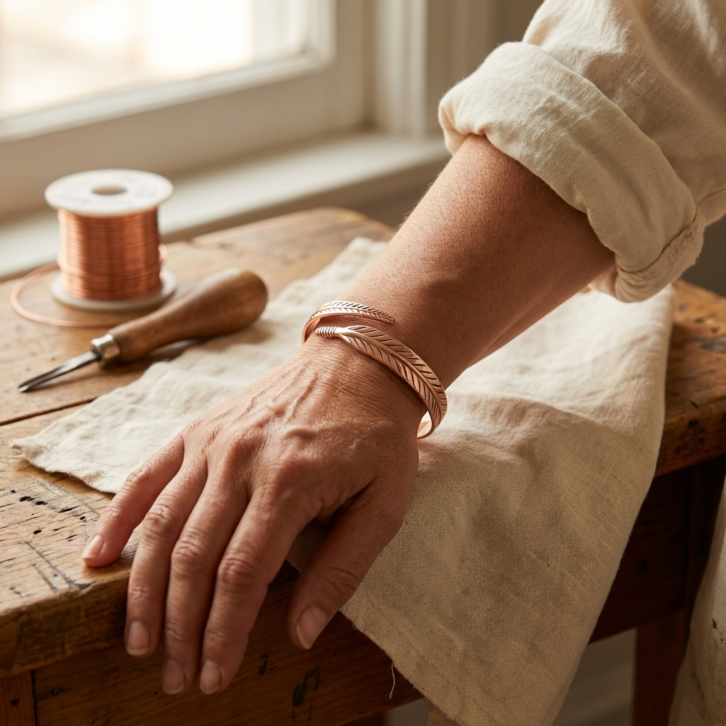 Bracelet en cuivre Pétale