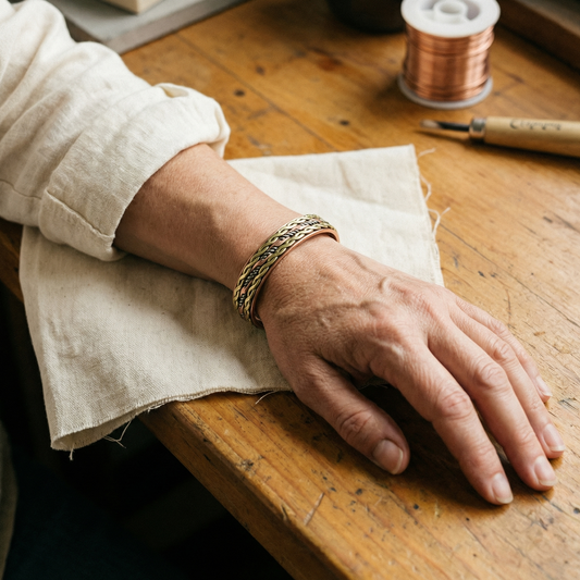 Bracelet en cuivre motif vague