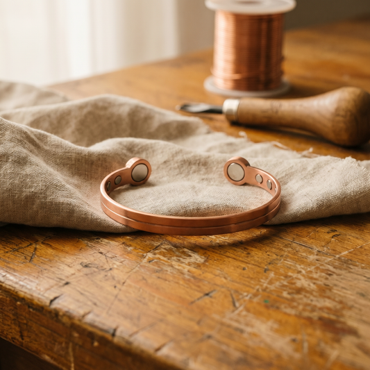 Bracelet en cuivre argenté