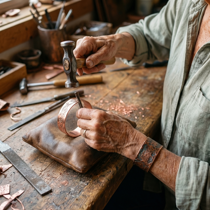 Bracelet en cuivre festonné