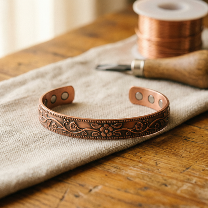 Bracelet en cuivre festonné