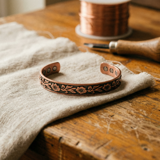 Bracelet en cuivre à ressort