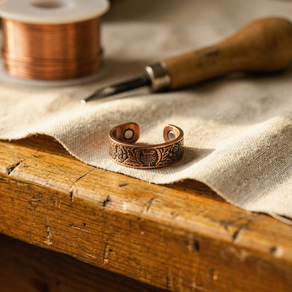 Bague en cuivre couleur souci