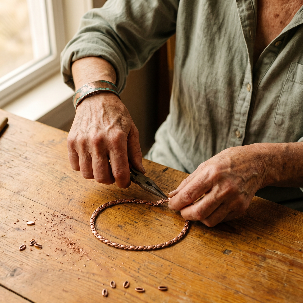 Collier en cuivre à maillons