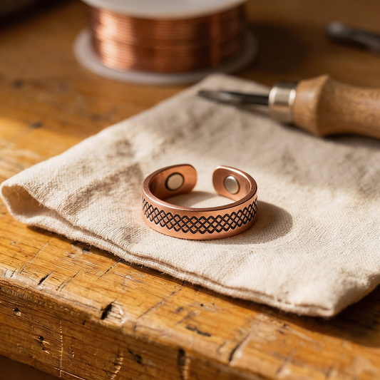Bague en cuivre à motif treillis