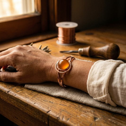 Bracelet en cuivre Solara Orange