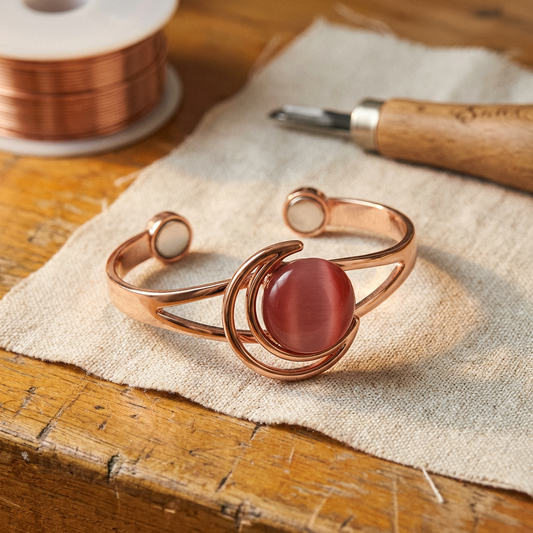 Bracelet en cuivre rose Hearth