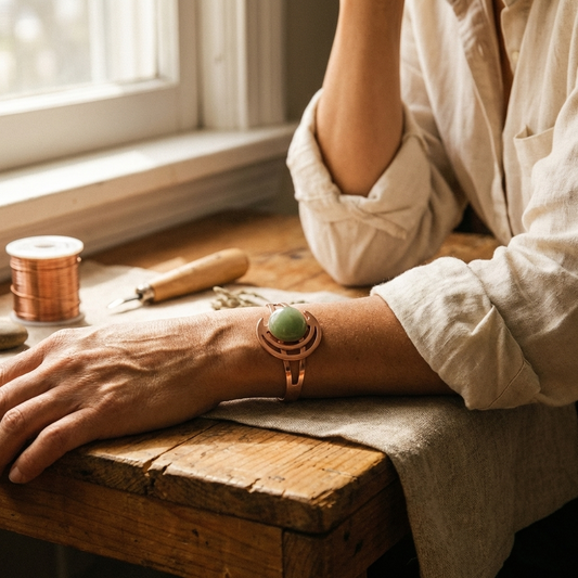 Bracelet en cuivre vert Lunara