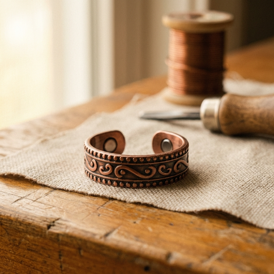 Bague en cuivre en forme de vrille