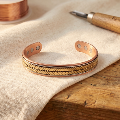 Bracelet en cuivre motif gerbe