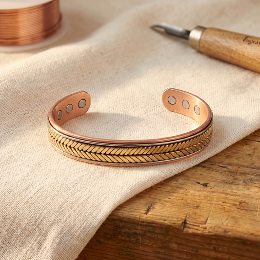 Bracelet en cuivre motif gerbe