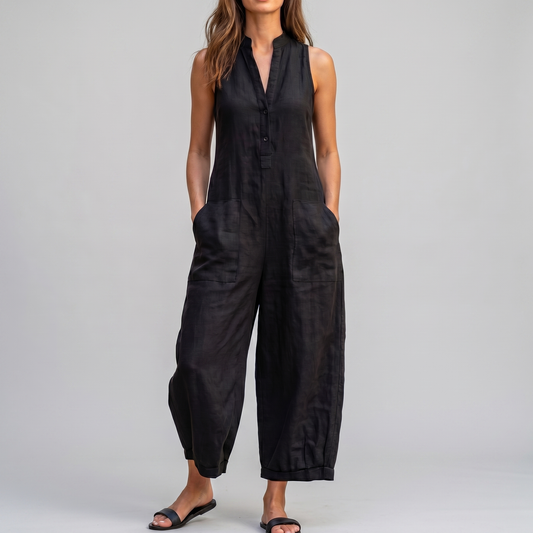 Salopette large sans manches pour femme