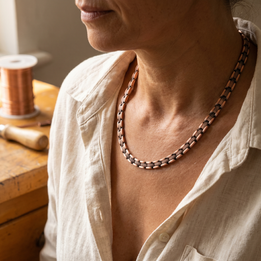 Collier en cuivre martelé