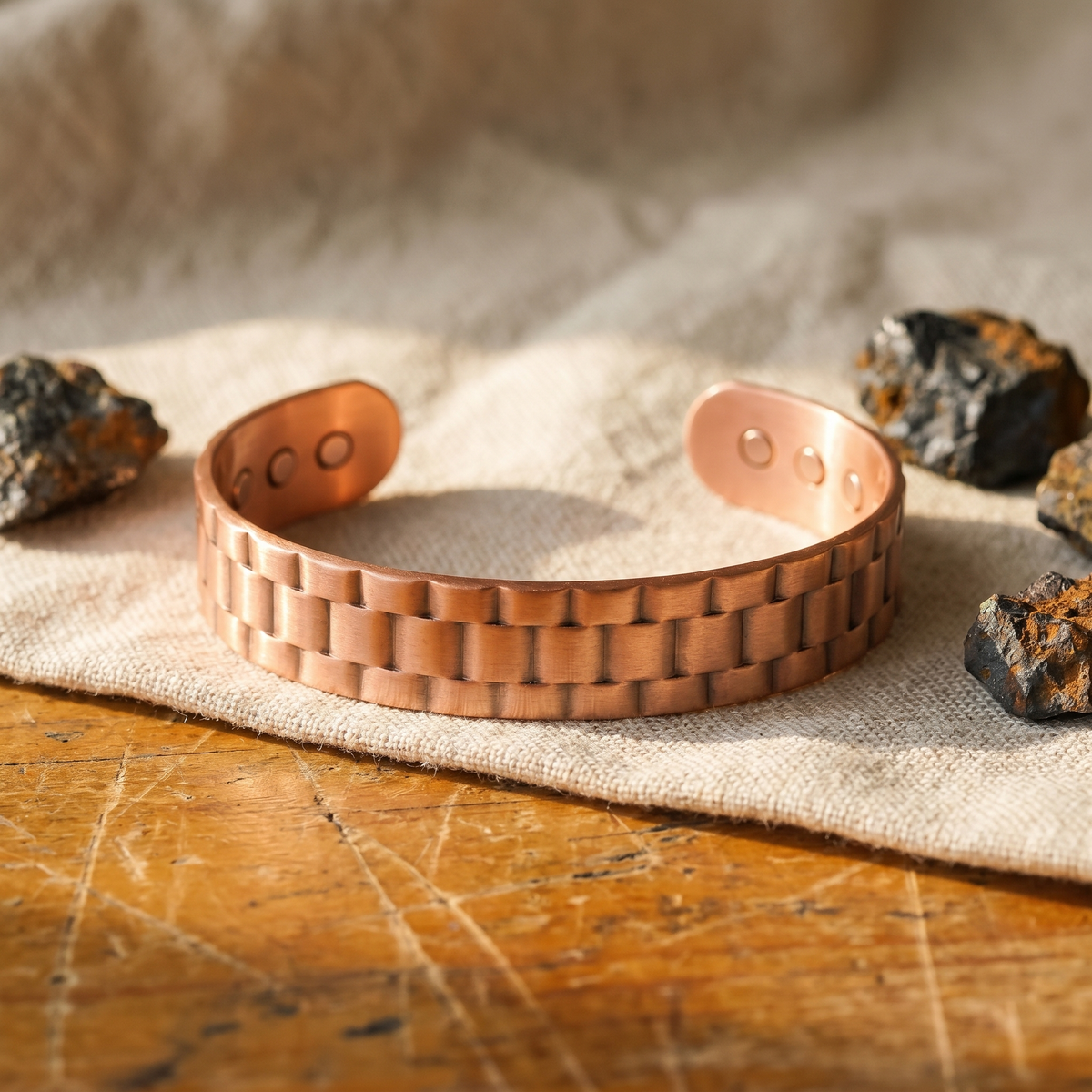 Bracelet minimaliste en cuivre pour homme