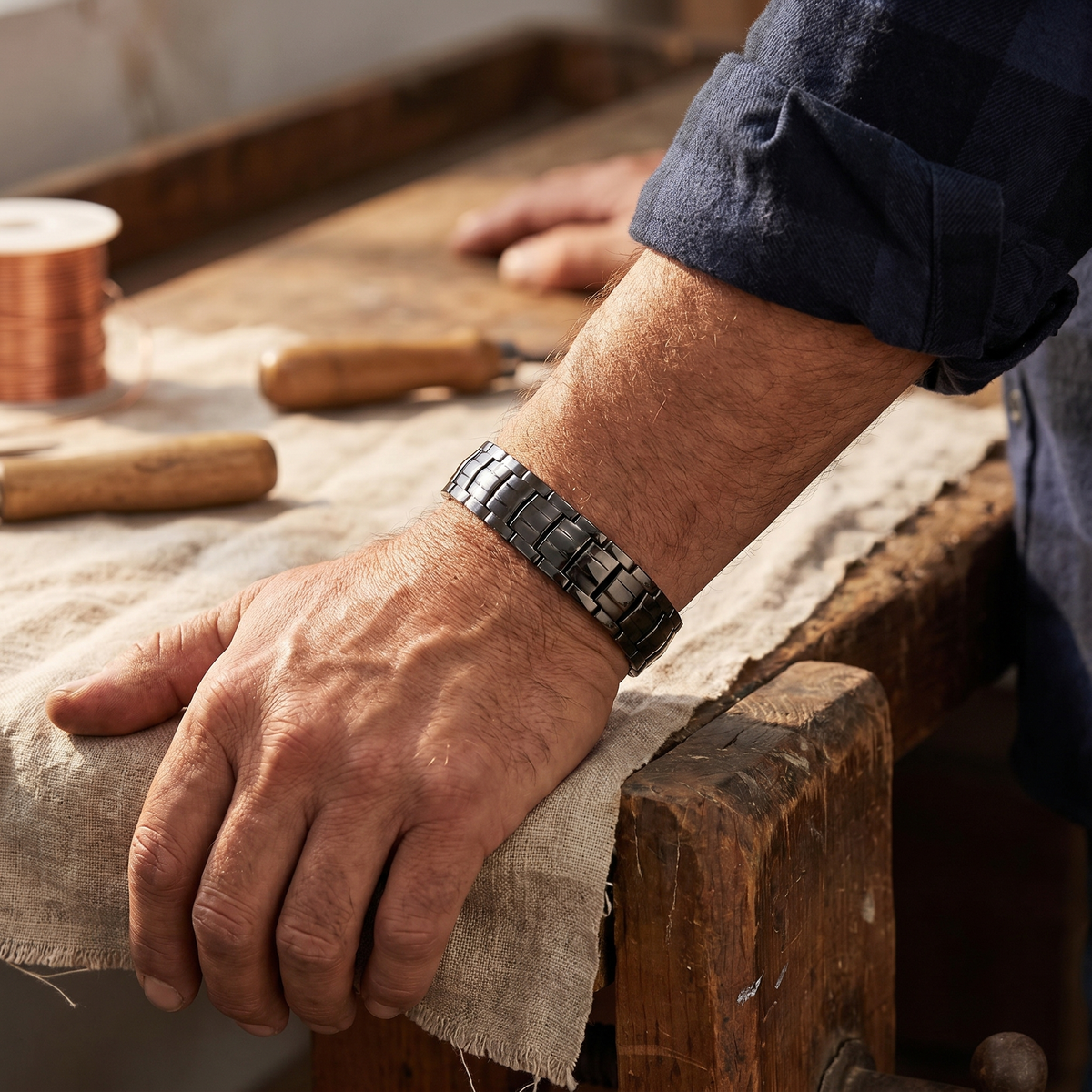 Bracelet en cuivre pour homme Ochre