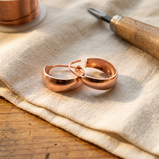 Boucles d’oreilles en cuivre noueux