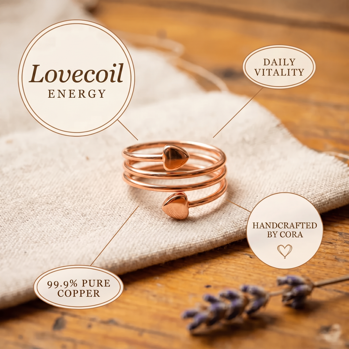 Bague en cuivre Lovecoil