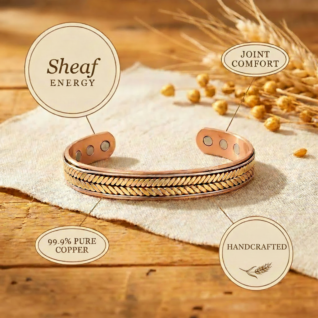 Bracelet en cuivre motif gerbe