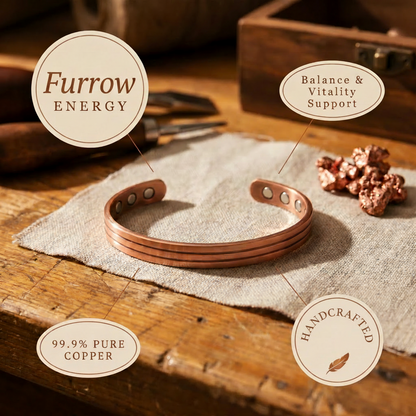 Bracelet en cuivre à motifs de sillons