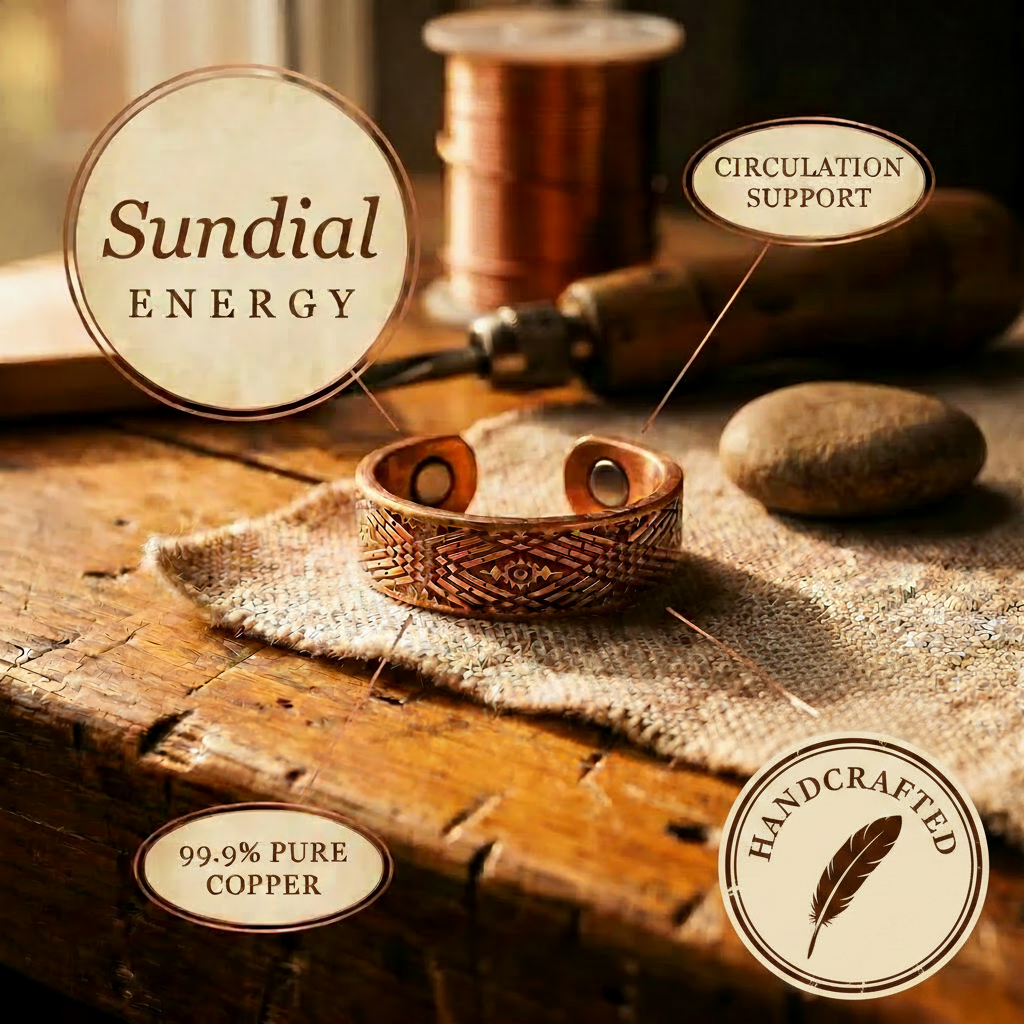 Bague en cuivre avec cadran solaire